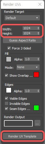 RenderUVs Menu