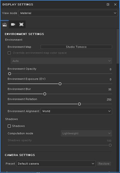 display settings